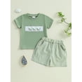 thumbnail image 3 of Baby Toddler Boy Shorts Set 6 12 18 24 Months 2T 3T 4T Duck Embroidery Short Sleeve T-shirts Plaid Elastic Waist Shorts 2 Piece Boys Summer Outfit, 3 of 9
