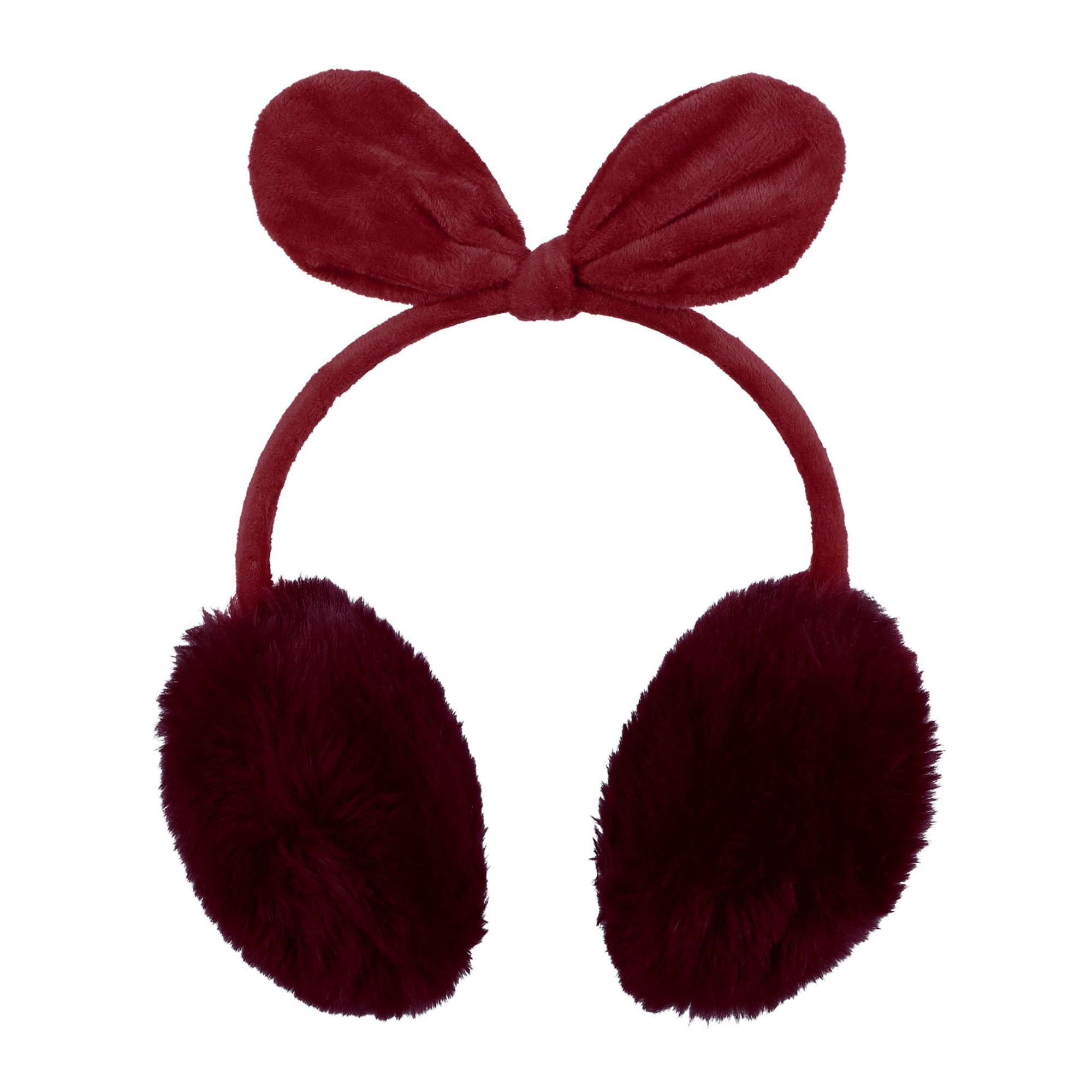 Simplicity Women Winter Ear Covers Cute Faux Fur Earmuffs,Burgundy