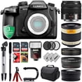 thumbnail image 1 of Panasonic Lumix DC-GH5  DSLR Camera w/ 4 Lens - 14 to 1000mm - 64GB - 30PC Kit - Panasonic 14-42mm f/3.5-5.6 II O.I.S. Lens - Opteka 500mm f/6.3 Telephoto Mirror Lens - 10x Macro + 2.2x + 0.43x, 1 of 11