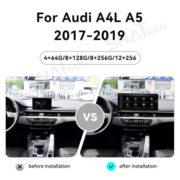 SNATEEN 15.8 inch Carplay Screen Radio Multimedia Player for Audi A4L A5 2017 2018 2019 Models Universal Car Navigation GPS Upgrade Headunit Android Display Video 1080P Touch Screen Replace System