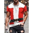 thumbnail image 5 of Camiseta con estampado gráfico de Papá Noel para hombre, camisetas navideñas con cuello redondo, camisetas divertidas de manga corta, camiseta de gimnasio de gran tamaño, ropa de moda para hombre, 5 of 5