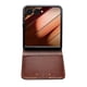 thumbnail image 4 of QIALINO For Samsung Galaxy Z Flip7 5G Case with Card Holder Genuine Cow Leather Stand Phone Cover Brown, 4 of 5