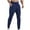 Navy, variant on Dealovy Joggers for Men Causal Elastic Waist Drawstring Cuffed Pants Solid Color Full Length Training Trousers with Pockets