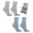 thumbnail image 1 of MinxNY Women's Non-Skid Warm Soft and Fuzzy Lavender Infused 2-Pair Pack Slipper Socks with Lavender Sachet Gift, Hearts, Grey & Ballad Blue, 1 of 10
