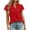 Red, variant on RYRJJ Summer Ruffle Short Sleeve Shirts for Women Loose Fit Eyelet T Shirt V Neck Tunic Blouse Hollow Out Work Tops(Light Blue,S)