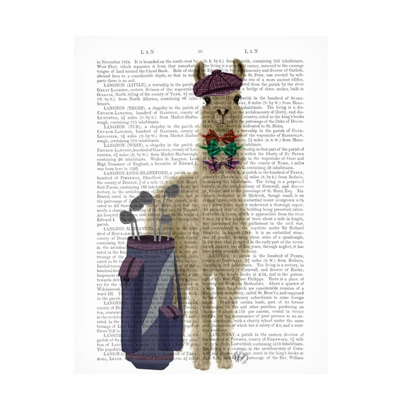Fab Funky 'Llama Golfing Book Print' Canvas Art