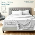 thumbnail image 4 of Casa Platino Queen Bedding Sets – 100% Egyptian Cotton Bed Sheets Set , Premium Hotel Luxury Comfort, Sateen Finish, Deep 15” Pocket, Easy Care – White, 4 of 8