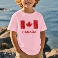 thumbnail image 2 of MIASHUI Journée Nationale Européenne Canadienne Feuille d'Érable Imprimée Garçons T-Shirt Décontracté Confortable à Manches Courtes pour Activités Extérieures Rose, 10-11 Ans, 2 of 5