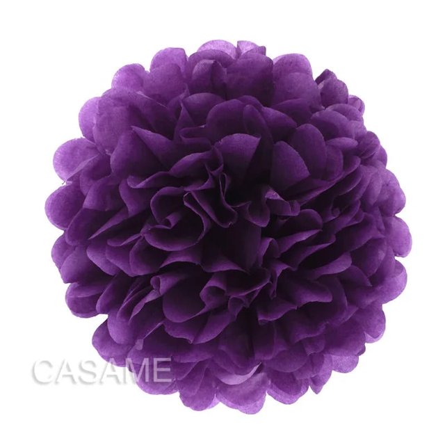 Pompones de papel decorativos para bodas, 10 cm, 15 cm, 20 cm, 25 cm, 4, 6, 8 y 10 pulgadas, bolas para fiestas, decoración del hogar, papel de seda, decoración de cumpleaños, morado, 6 pulgadas