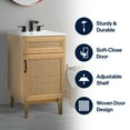thumbnail image 4 of JONATHAN Y Javer 20 in. W x 18 in. D x 33 in. H, Rattan 2-Shelf, Bath Vanity Cabinet ONLY, Oak, VAN1008A, 4 of 7