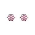 thumbnail image 3 of 0.35 ct Screw-Back Stud Earrings for Women | 1.8mm Round Cut Simulated Pink Diamond | 18K White Gold, 3 of 5