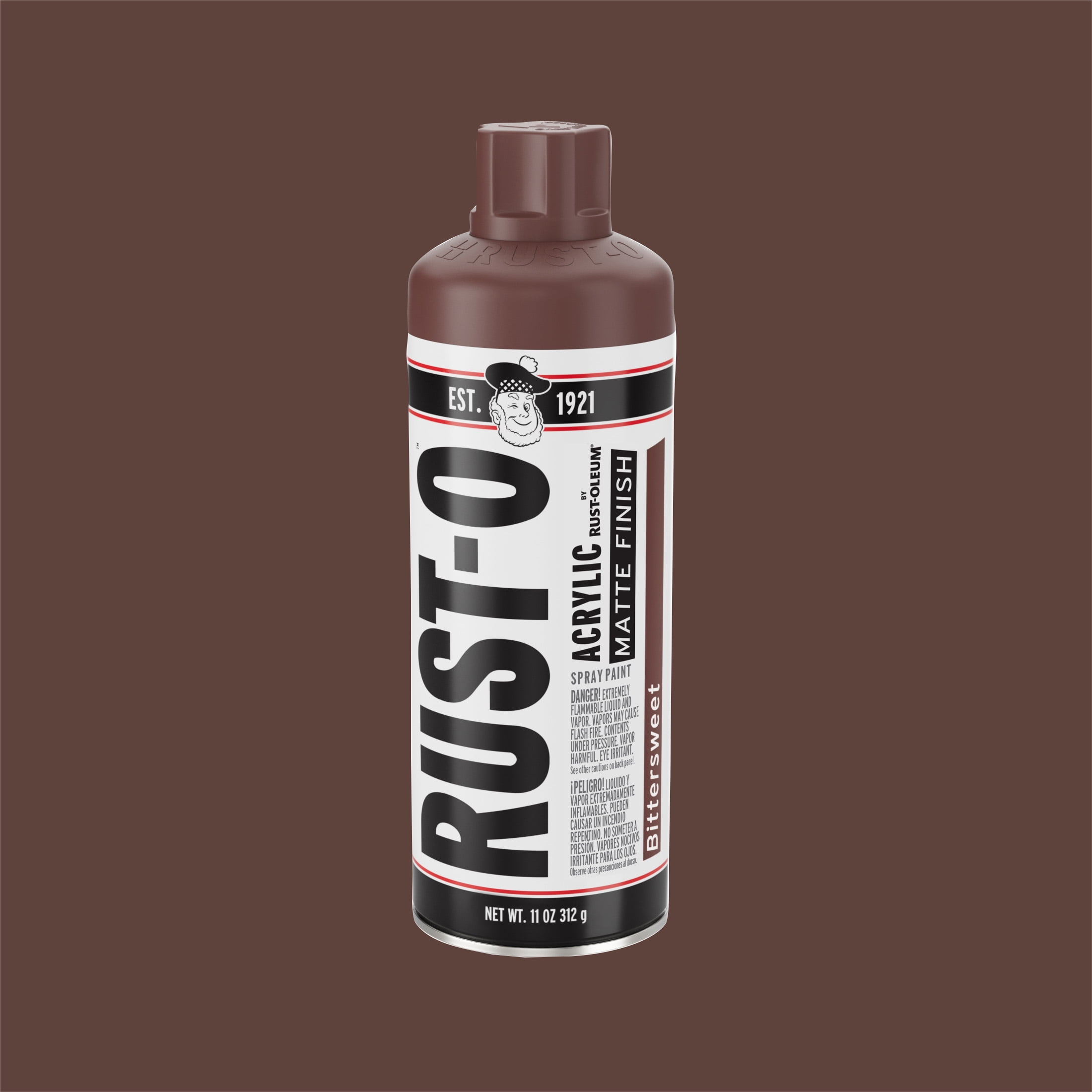 (6 pack) Bittersweet, Rust-Oleum Rust-O Acrylic Matte Spray Paint-392226, 11 oz