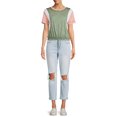 thumbnail image 2 of No Boundaries Juniors' Super High Rise Destructed Mom Jeans, 2 of 5