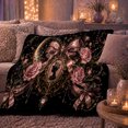 thumbnail image 5 of Rose Framed Cameo With Bows and Crescent, Soft Flannel Blanket with Victorian decorative motif Ornament Print, Housewarming Gift and Home Decor for Bedroom and Living Room, 5 of 7