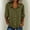 Army Green, variant on Cotton Womens Blouses Fall Solid Casual 3/4 Sleeve Army Green Button Up Collared Dressy Work Pleat Shirts for Women 2XL