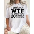 thumbnail image 1 of Camiseta con estampado de letras divertidas para mujer: cuello redondo informal, manga corta, algodón elástico, lavable a máquina. Perfecta para verano y uso diario. Top deportivo informal., 1 of 6