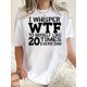 thumbnail image 1 of Women's Fun Letter Print T-Shirt - Casual Crew Neck, Short Sleeve, Stretchy Polyester Blend, Machine Washable - Perfect for Summer & Everyday Fashion, 1 of 6