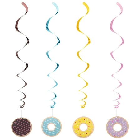 

24pcs Spiral Donuts Pendants Decorative Pendants Kids Birthday Party Props