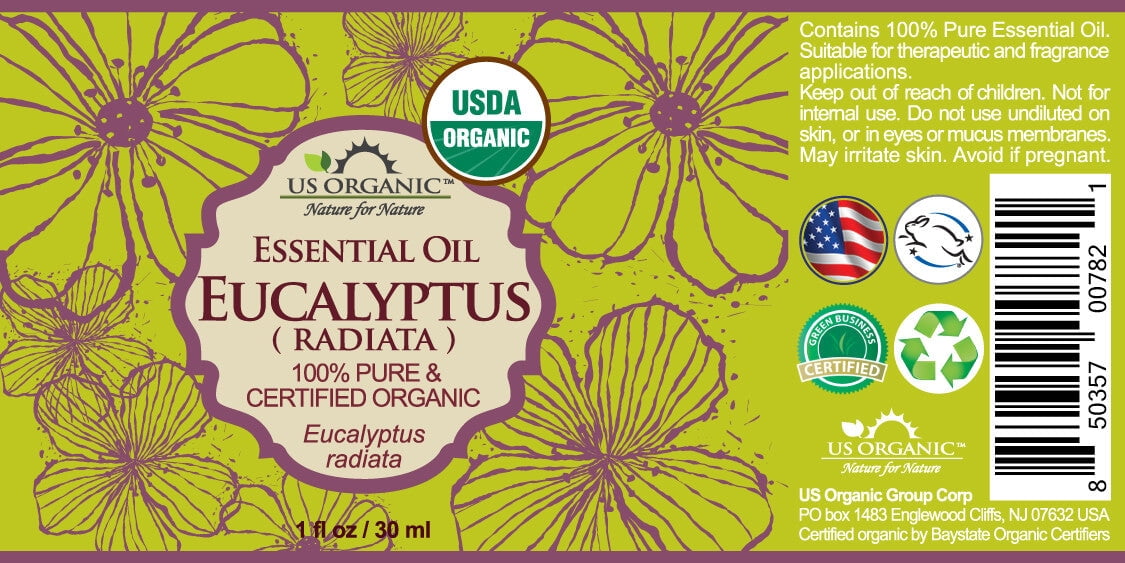 US Organic Eucalyptus Essential Oil (Radiata), 100% Pure Certified USDA Organic