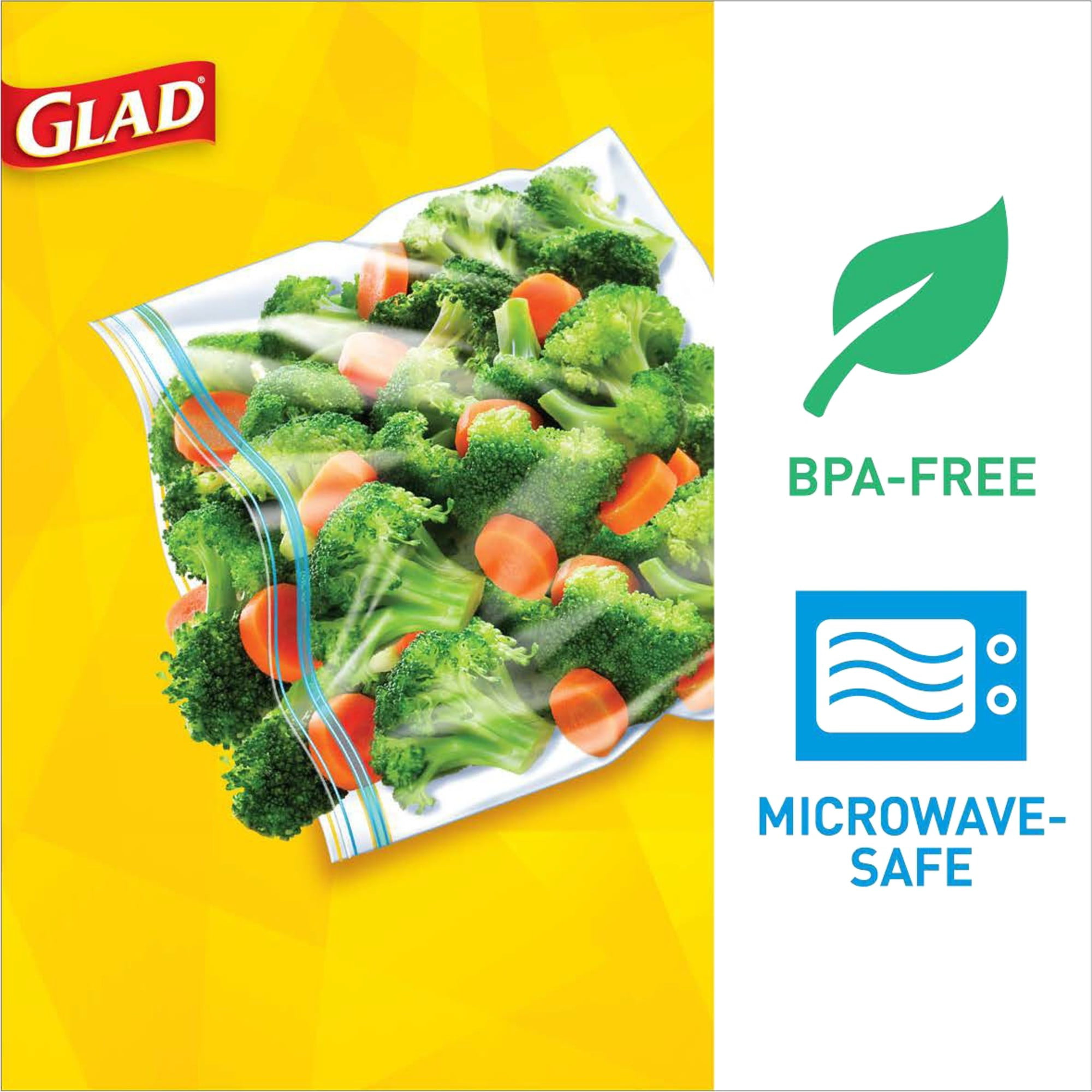 Glad Zipper Food Storage Plastic Bags - Quart - 50 Count (Packaging May  Vary)