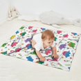 thumbnail image 2 of White Cartoon Dinosaurs Flowers Pattern Blanket,Comfortable Soft Flannel Throw Blanket,All Season,Warm Lightweight Blankets for Sofa Bed Couch Living Room Chair,30"x40", 2 of 4