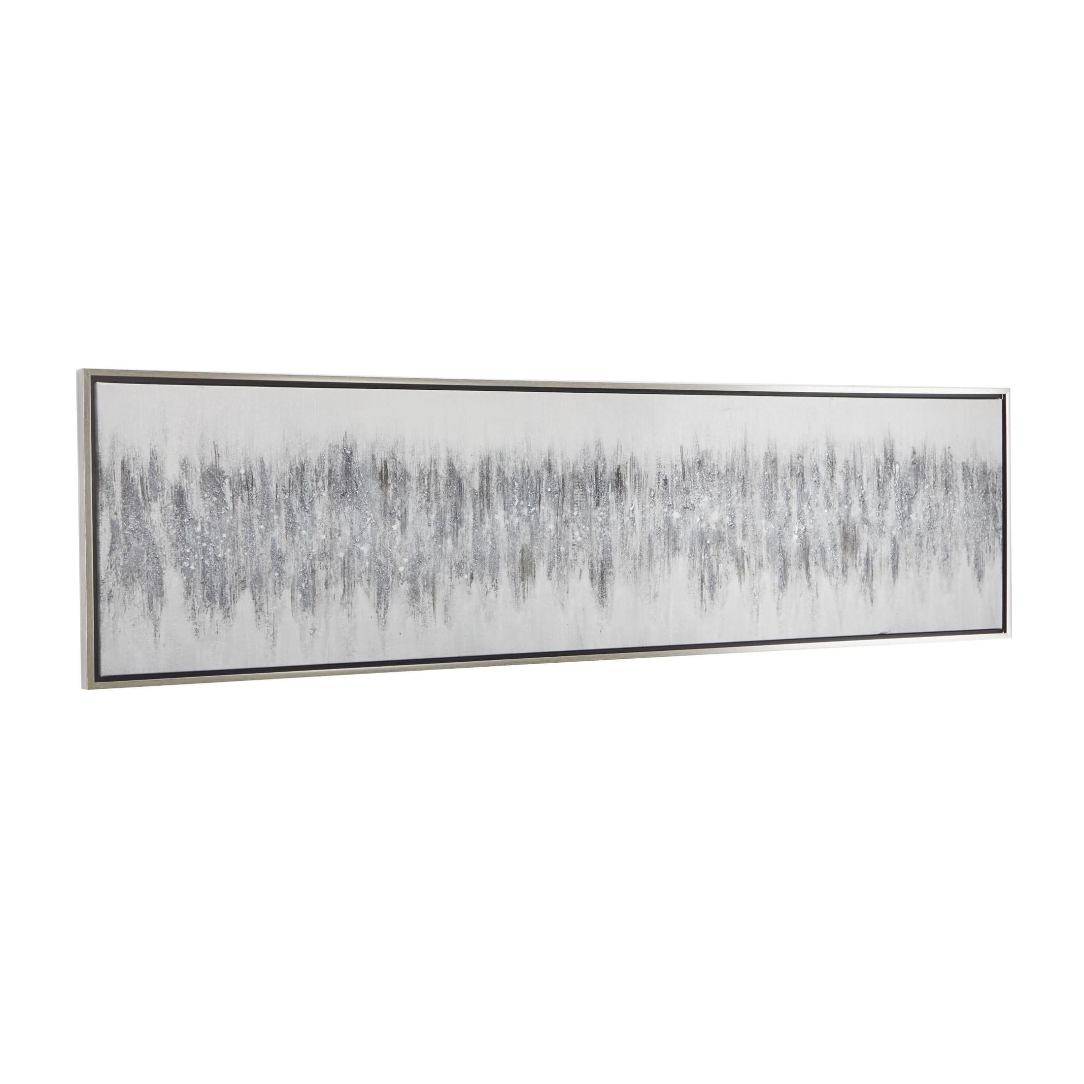 71" x 20" Abstract Framed Wall Art with Silver Frame, by DecMode