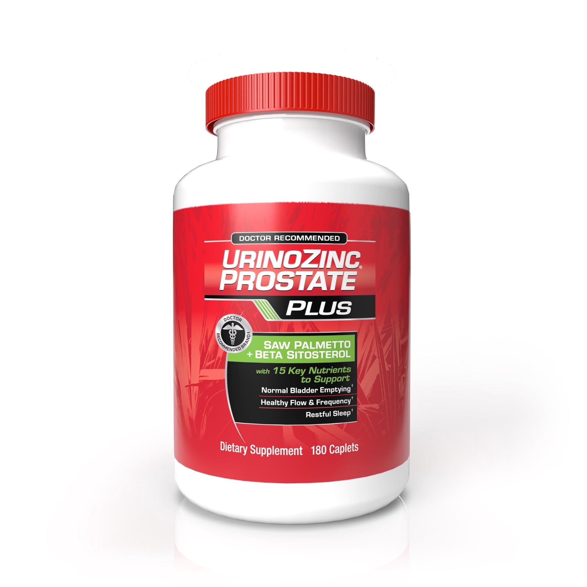 Urinozinc Plus Prostate Supplement with Beta Sitosterol & Saw Palmetto Reduce Frequent Urination, 180 Count