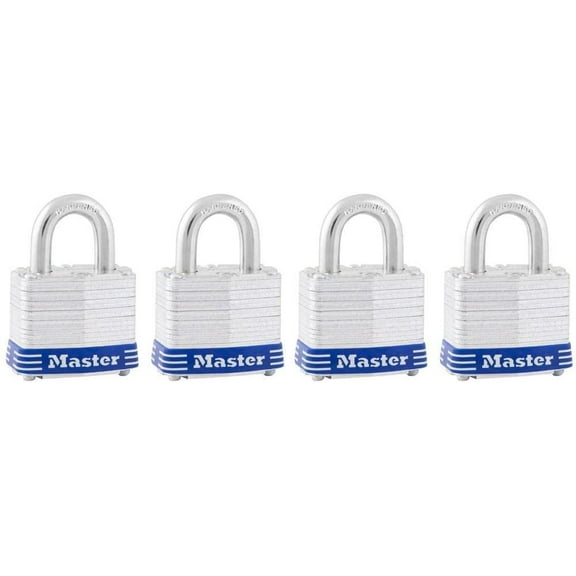 Master Lock 3QLDHCHD Zinc Plated Steel Padlocks, 4-Pack