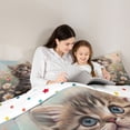 thumbnail image 5 of jejeloiu Colorful Cute Flower 7-Piece Twin Bedding Sets Kids,Kawaii Pet Animal Cat Bedding Comforter Set,Reversible, 5 of 7