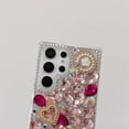 thumbnail image 5 of for Samsung Galaxy S25 Ultra Case with Wrist Strap Lanyard, Women 3D Bling Shiny Rhinestone Diamond Crystal Pearl Handmade Glitter Cute Cover Phone Case for Galaxy S25 Ultra (Hot Pink), 5 of 13