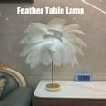 thumbnail image 4 of Lámpara de Mesa de Plumas, Lámpara de Escritorio con Control Táctil con Pluma de Avestruz, Carga USB de 1800 MAh, Base de Metal, Lámparas de Mesa Inalámbricas para, 4 of 9