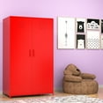 thumbnail image 2 of M optimized 50" Metal Storage Cabinet with Grid Hanging, 3 Storage Space Modern Storage Organizer for Bedroom Living Room Office School, 2 of 9