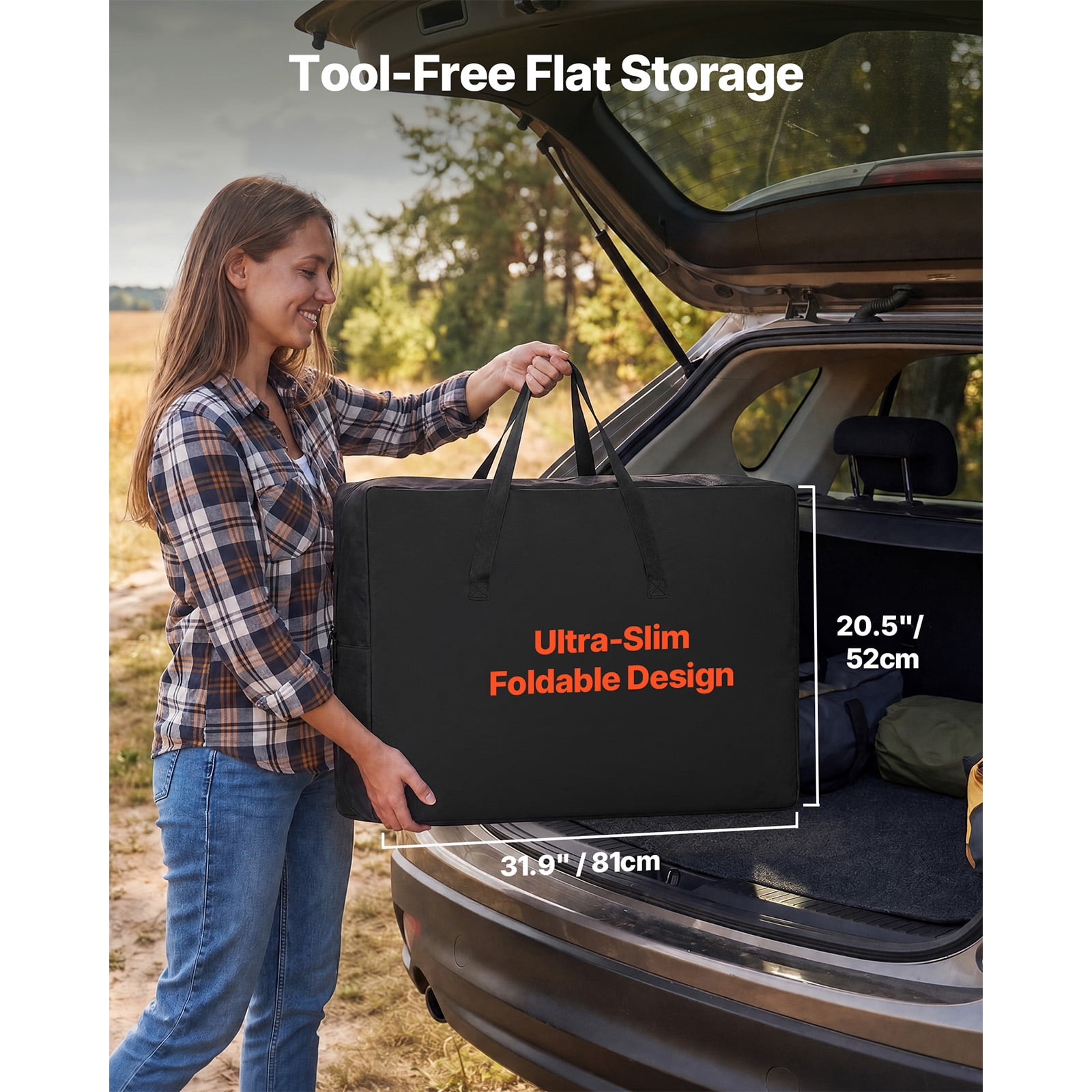 KFFKFF Portable Camping Kitchen Table with Foldable Design, Heat-Resistant Surface, Side Table, and Carry Bag, Perfect for Outdoor Cooking, Picnics, BBQs, and RV Adventures