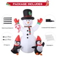 thumbnail image 4 of Muñeco de nieve inflable navideño FlyFreeU de 180 cm con pingüino, 4 of 7