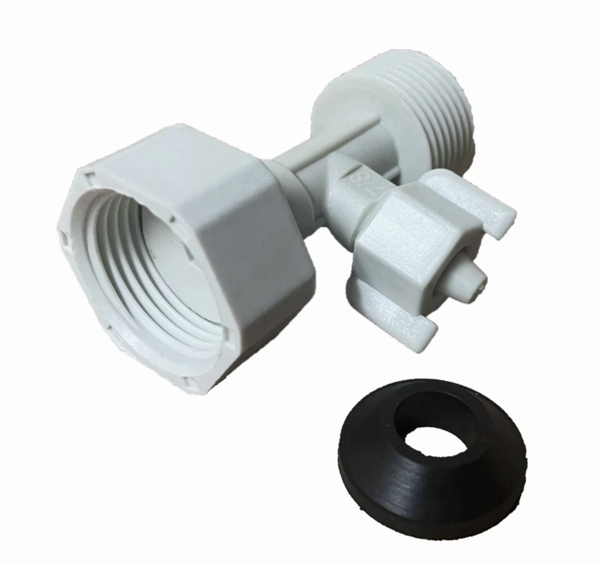 CIRCLE- Bidet T Adapter Attachment, 7/8 In. Male, 7/8 In. Female, 1/4 In Hose Attachment