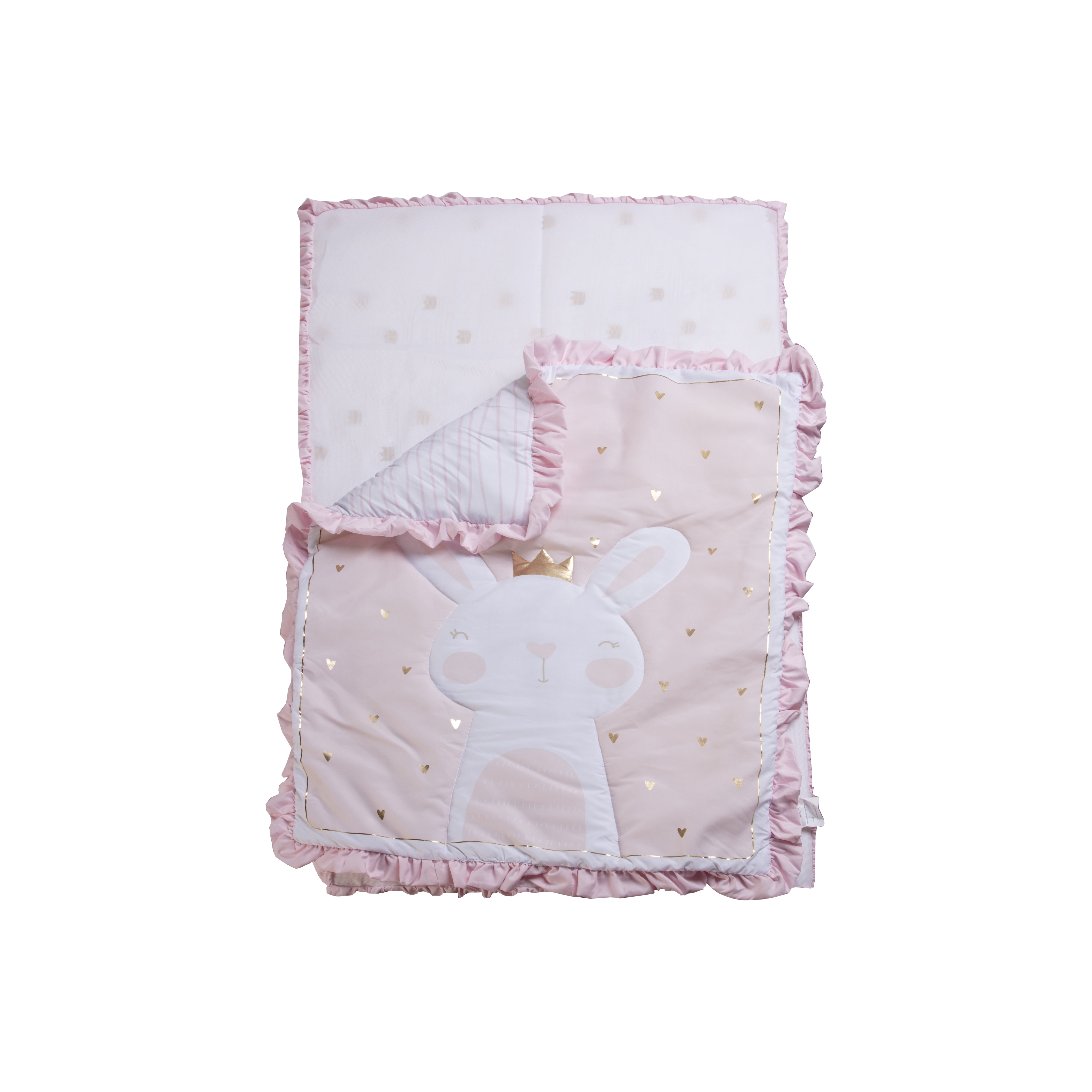 3 Piece Crib Baby Bedding Set Pink Bunny Walmart Com