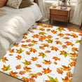 thumbnail image 5 of Fall 3'x5' Washable Rug, Thanksgiving Watercolor Orange Green Maple Leaf Non-Slip Area Rugs for Entryway Kitchen Classroom, Dorm Throw Carpet, Low Pile Soft Indoor Floor Mat, 5 of 9