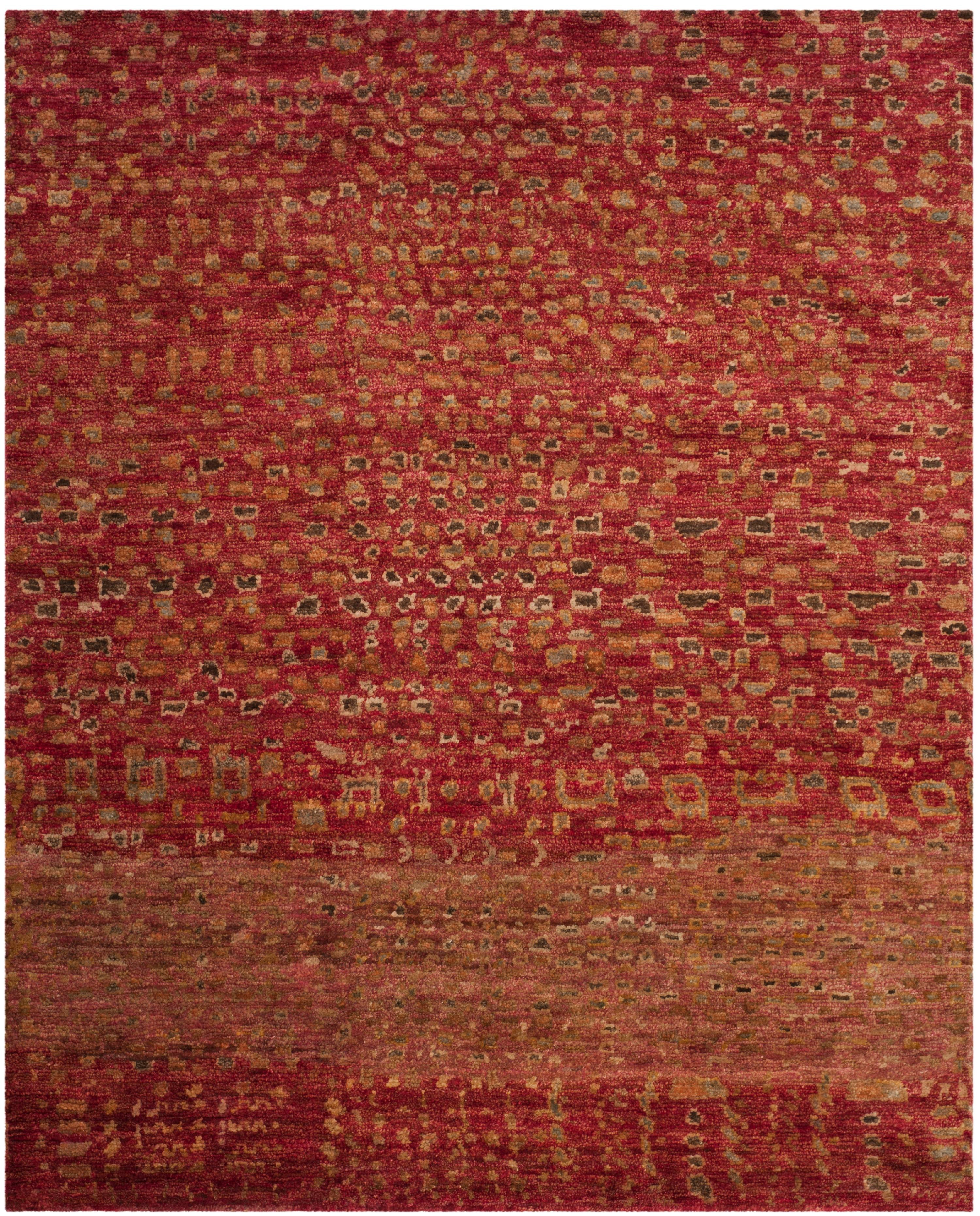 SAFAVIEH Tangier Lennard Geometric Area Rug, Red/Multi, 8' x 10'