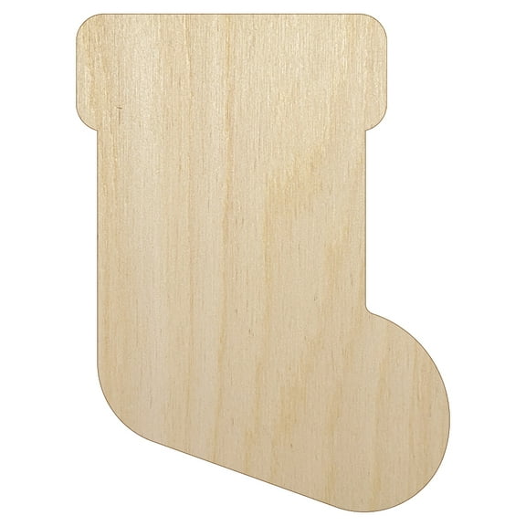 Christmas Stocking Solid Wood Shape Unfinished Piece Cutout Craft DIY Projects - 4.70 Inch Size - 1/8 Inch Thick