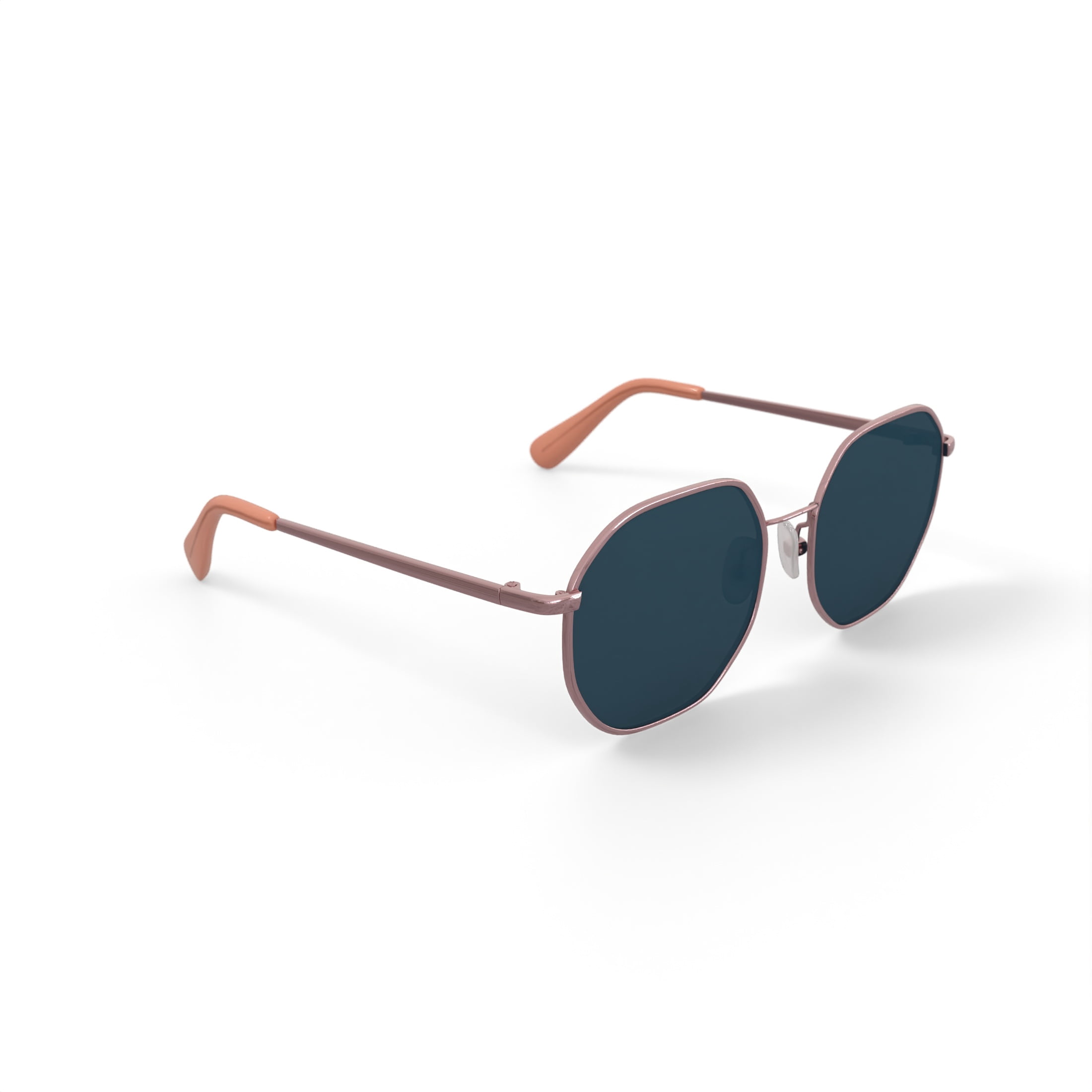 Harper and Roe HR3003 Sunglasses with Case, Shiny Light Gold, Geometric, Metal, 56-18-139
