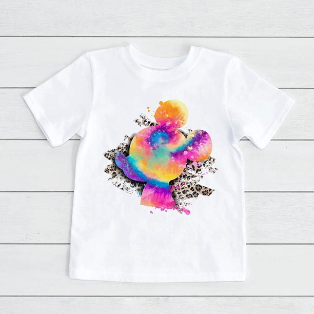 Mickey Mouse Head Balloon Print Child Disney Hot Selling Clothes White Short Sleeve Kids T Shirts Summer New Baby Girl Boy Tees3T Gao Jinjia LED