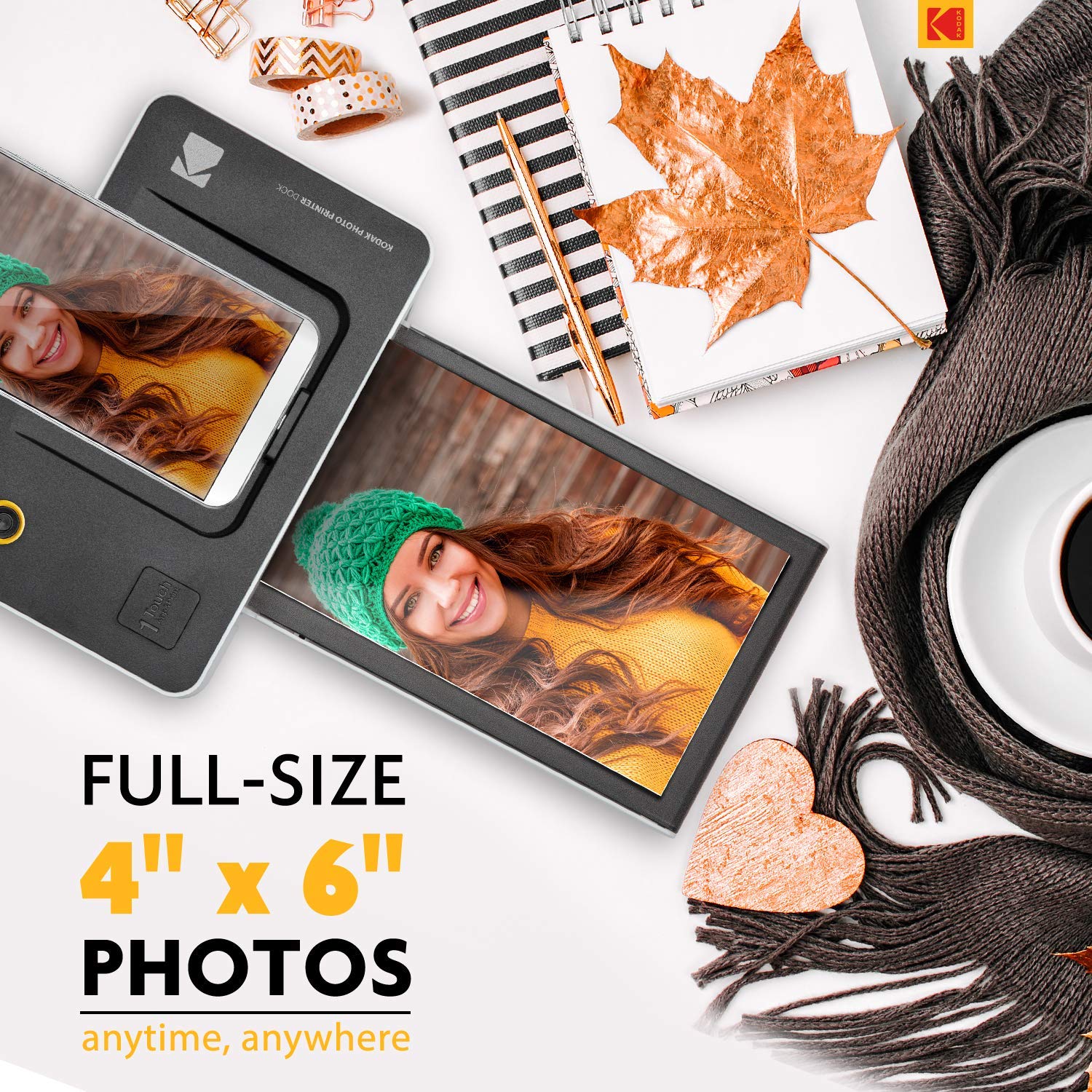 Kodak Dock & Wi-Fi Portable 4x6 Instant Photo Printer, Premium Quality Full Color Prints - Compatible w/iOS & Android Devices - image 3 of 11