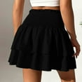thumbnail image 6 of Fgnfyis Women's Summer Short Skirts High Waist Ruffle Hem Skirt Casual Mini Skirts Solid Color Versatile Skirts for Women Basic Black L, 6 of 7