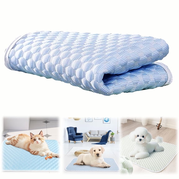 Dog Cooling Mat for Medium Dogs - Cooling Pad for Dog, Cool Blanket for Dogs Machine Washable, Pet Cool Mat for Indoor, Outdoor, Couches, Crates, Car Seats for Trips (Grey)