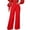Red, variant on Womens Ultra High Waist Wide Leg Pants Stretchy Solid Color No Pockets Full Length Flowy Palazzo Trousers Dressy Casual Office Party Evening Wear Bottoms