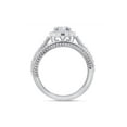 thumbnail image 5 of Round Cut Lab Created Moissanite Diamond Halo Engagement Anniversary Bridal Ring Set In 14k White Gold Plated Sterling Silver(G-H Color,VVS1 Clarity,1.25 Cttw)-6.5, 5 of 8