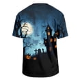 thumbnail image 5 of Halloween Shirts for Men Funny Pumpkin Ghost Print Graphic Halloween Tshirts Round Neck Short Sleeve Corduroy Tops Dark Gray M, 5 of 7