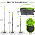 thumbnail image 3 of Spin Mop Bucket System,Pedal Spin Mop and Bucket with Set,EasyWring Microfiber Mop with 3 Mop Pads,360°Spinning Floor Cleaning System - Home & Office Suitable, 3 of 5