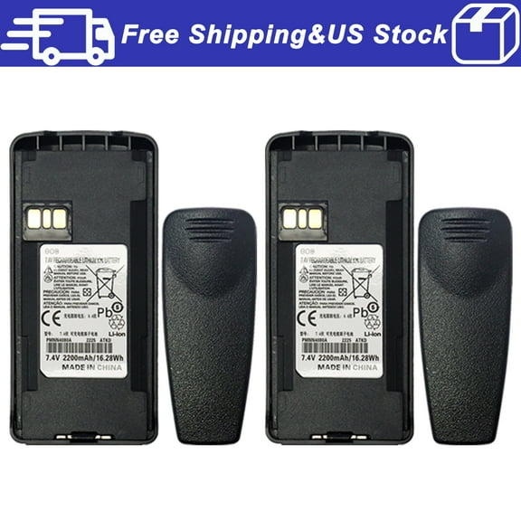 2PCS Replacement PMNN4080A PMNN4081 Battery for Motorola CP185 EP350 P145 P165 P185 2200mAh