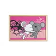 thumbnail image 1 of Kissing Wall Art with Frame, Cartoon Mouse Couple Hugging Each Other and Numerous Star Shapes on Backdrop, Printed Fabric Poster for Bathroom Living Room, 35" x 23", Multicolor, by Ambesonne, 1 of 2